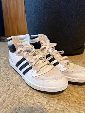 adidas High-Top Sneakers in White and Black